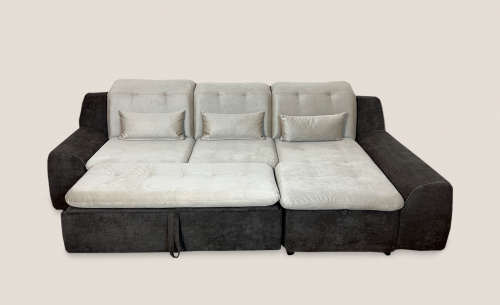 Угловой диван-кровать Стефан светло коричневый/темно коричневый фото 2