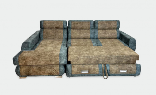 Угловой диван-кровать Прометей шоколад/малахит фото 2