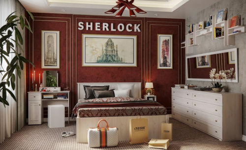 Спальня Sherlock ясень анкор светлый фото 2
